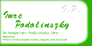 imre podolinszky business card